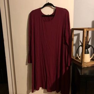 PLUS SIZE OLD NAVY Size Maroon Long Sleeve Dress Size 3X